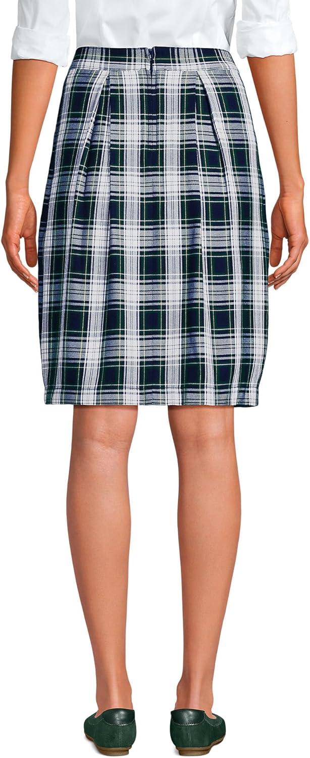 imageLands End School Uniform Womens Plaid Skort Top of KneeWhite Plaid