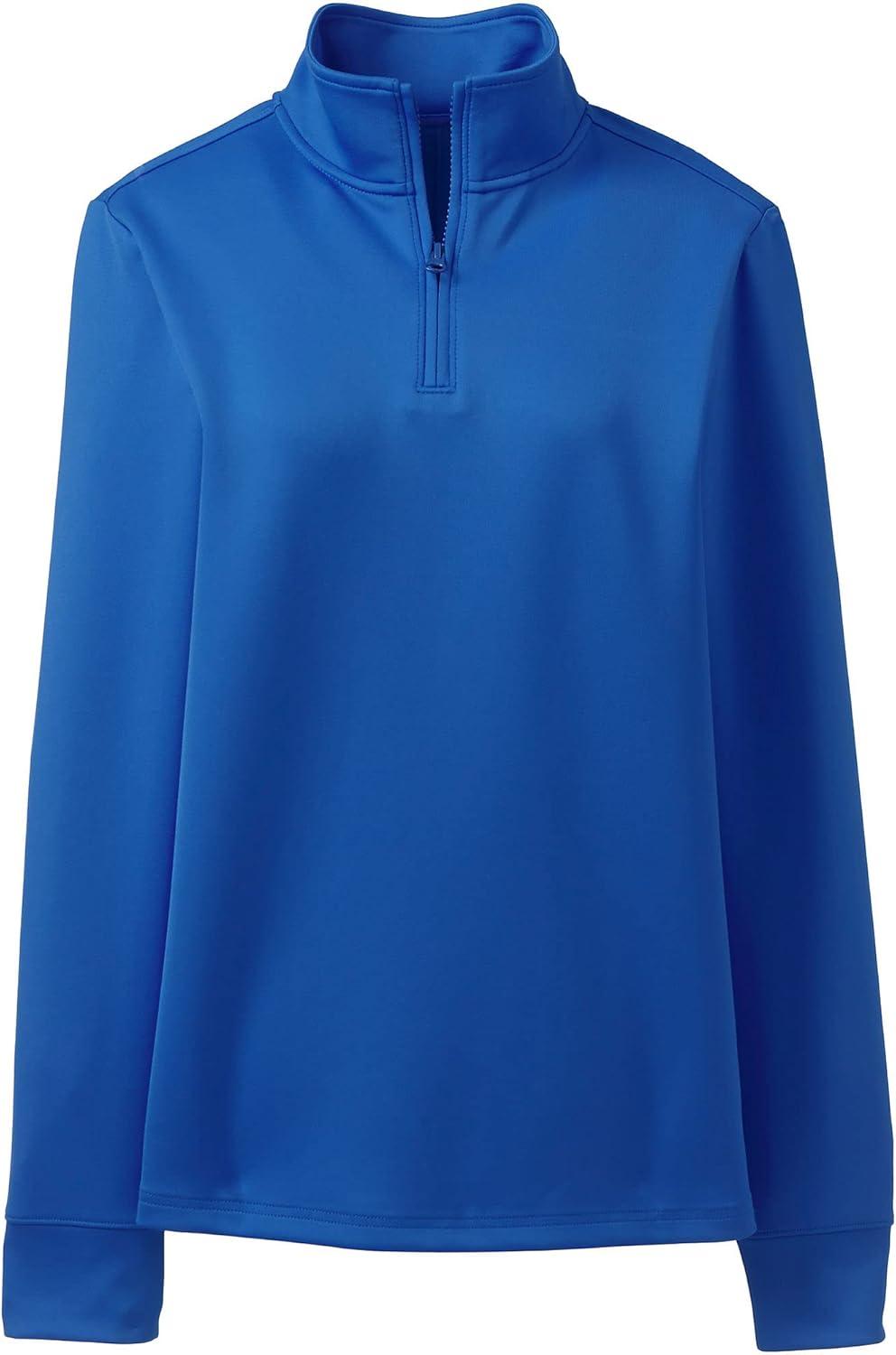 imageLands End School Uniform Womens Quarter Zip PulloverCobalt