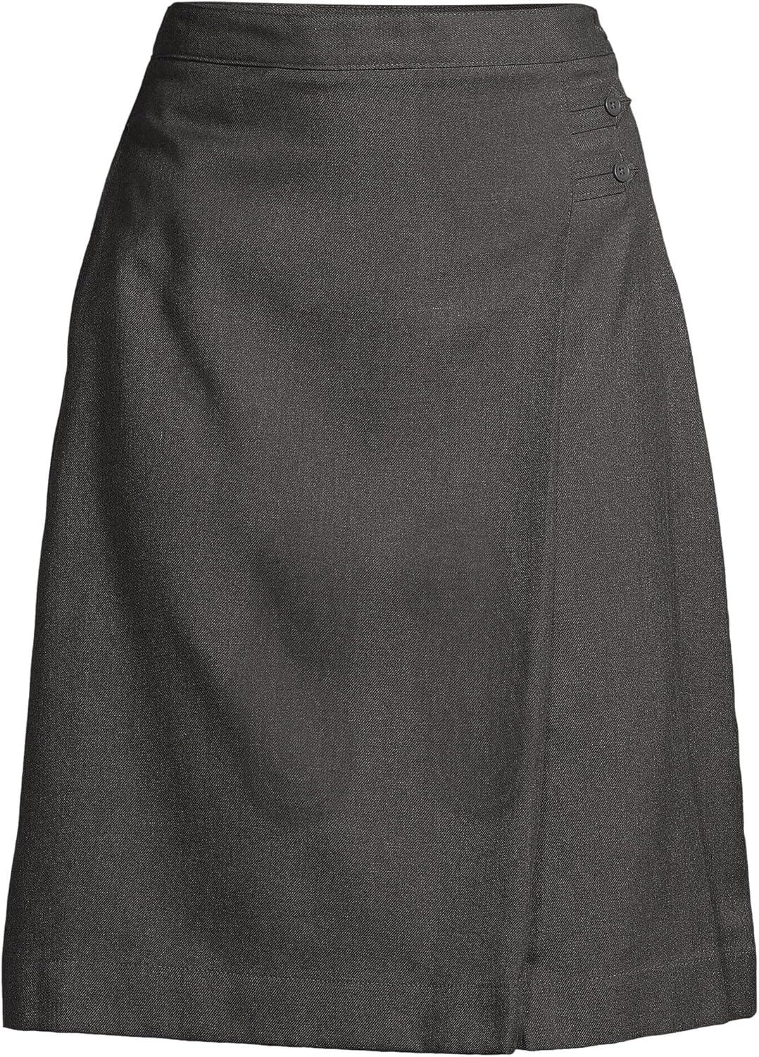 imageLands End School Uniform Womens Solid Aline Skirt Below The KneeAcademic Gray