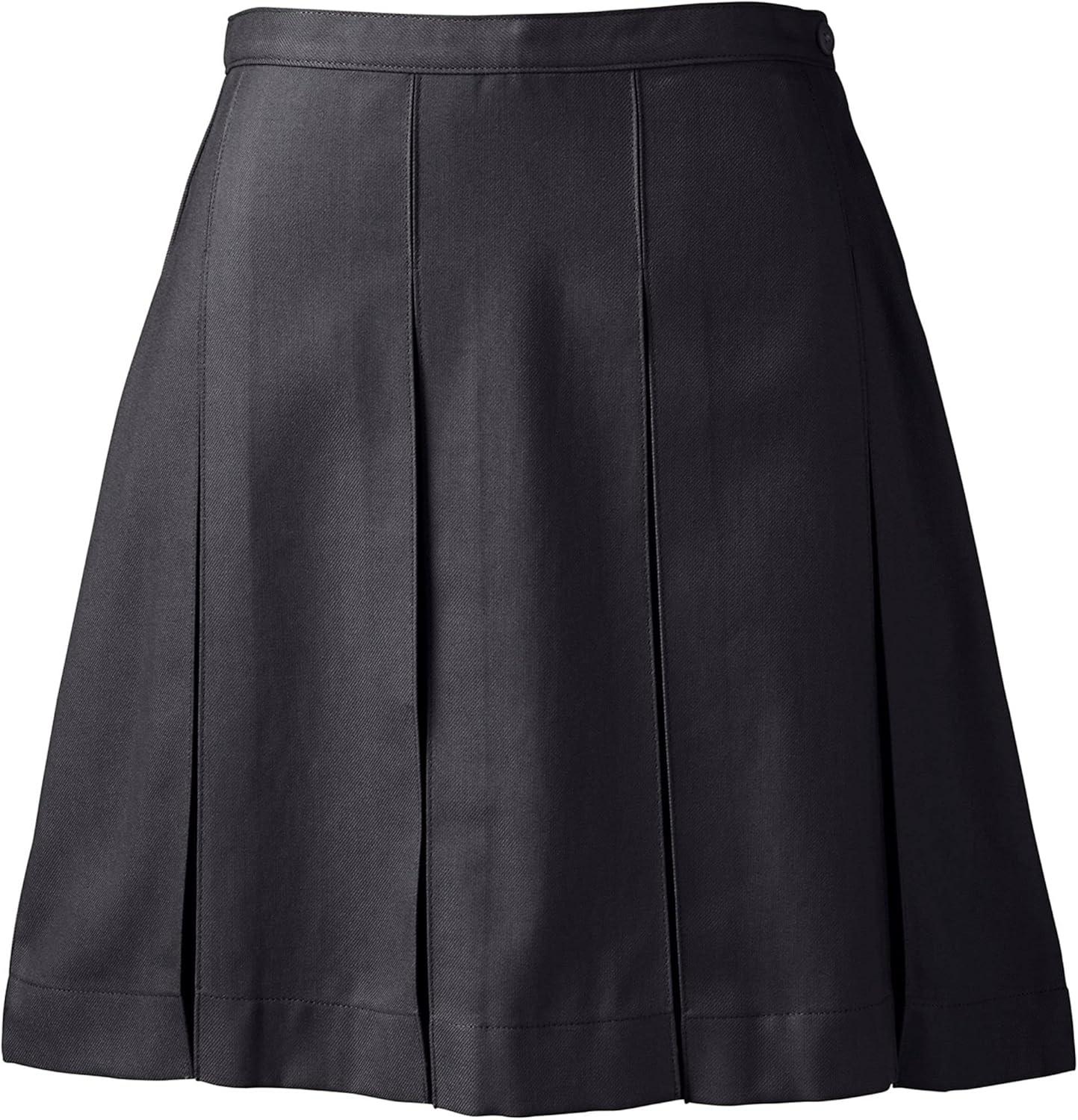 imageLands End School Uniform Womens Solid Box Pleat Skirt Above KneeBlack