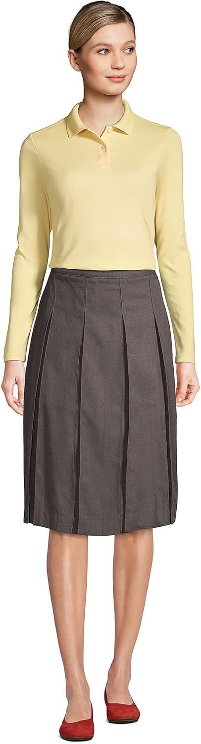 imageLands End School Uniform Womens Solid Box Pleat Skirt Below The KneeGray