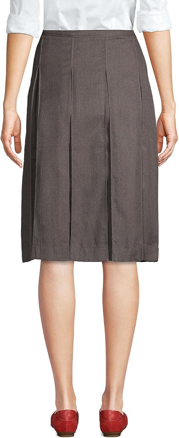 imageLands End School Uniform Womens Solid Box Pleat Skirt Below The KneeGray