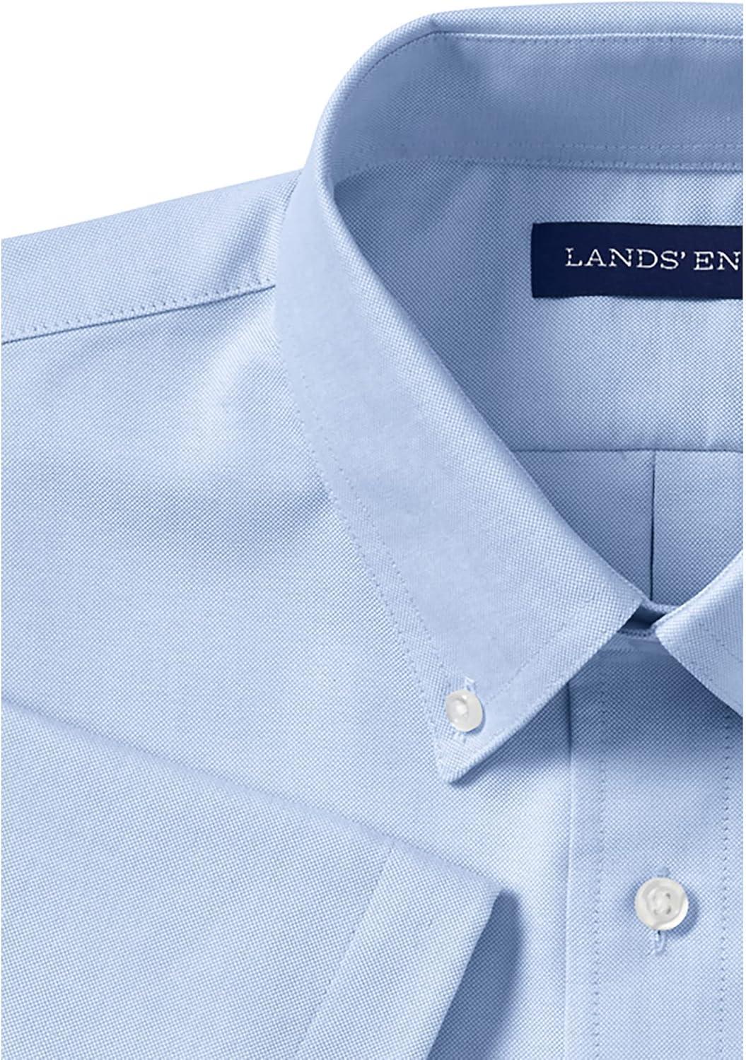 imageLands End School Uniform Young Mens Short Sleeve Oxford Dress ShirtBlue