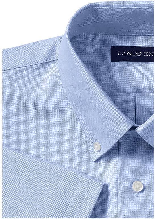 imageLands End School Uniform Young Mens Short Sleeve Oxford Dress ShirtBlue