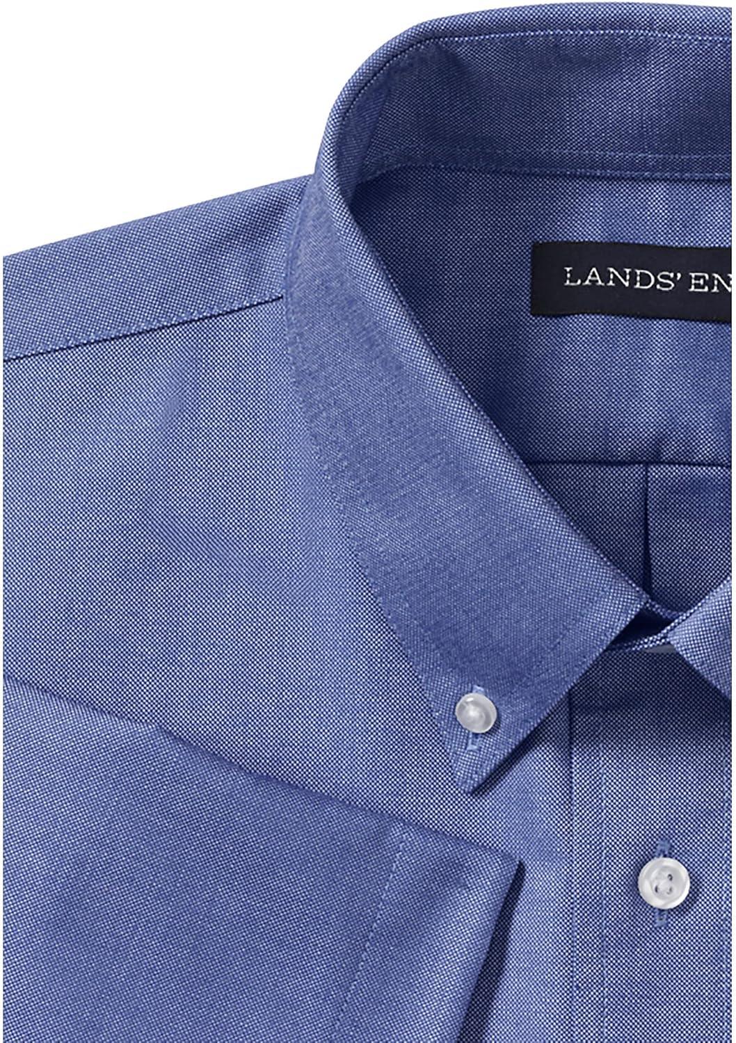 imageLands End School Uniform Young Mens Short Sleeve Oxford Dress ShirtFrench Blue