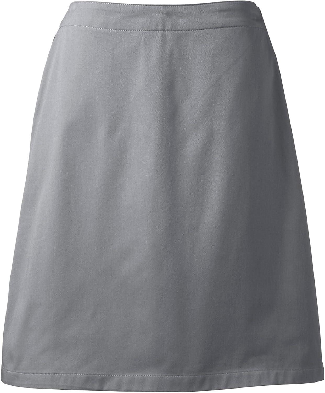 imageLands End School Uniform Young Womens Blend Chino Skort Top of KneeArctic Gray
