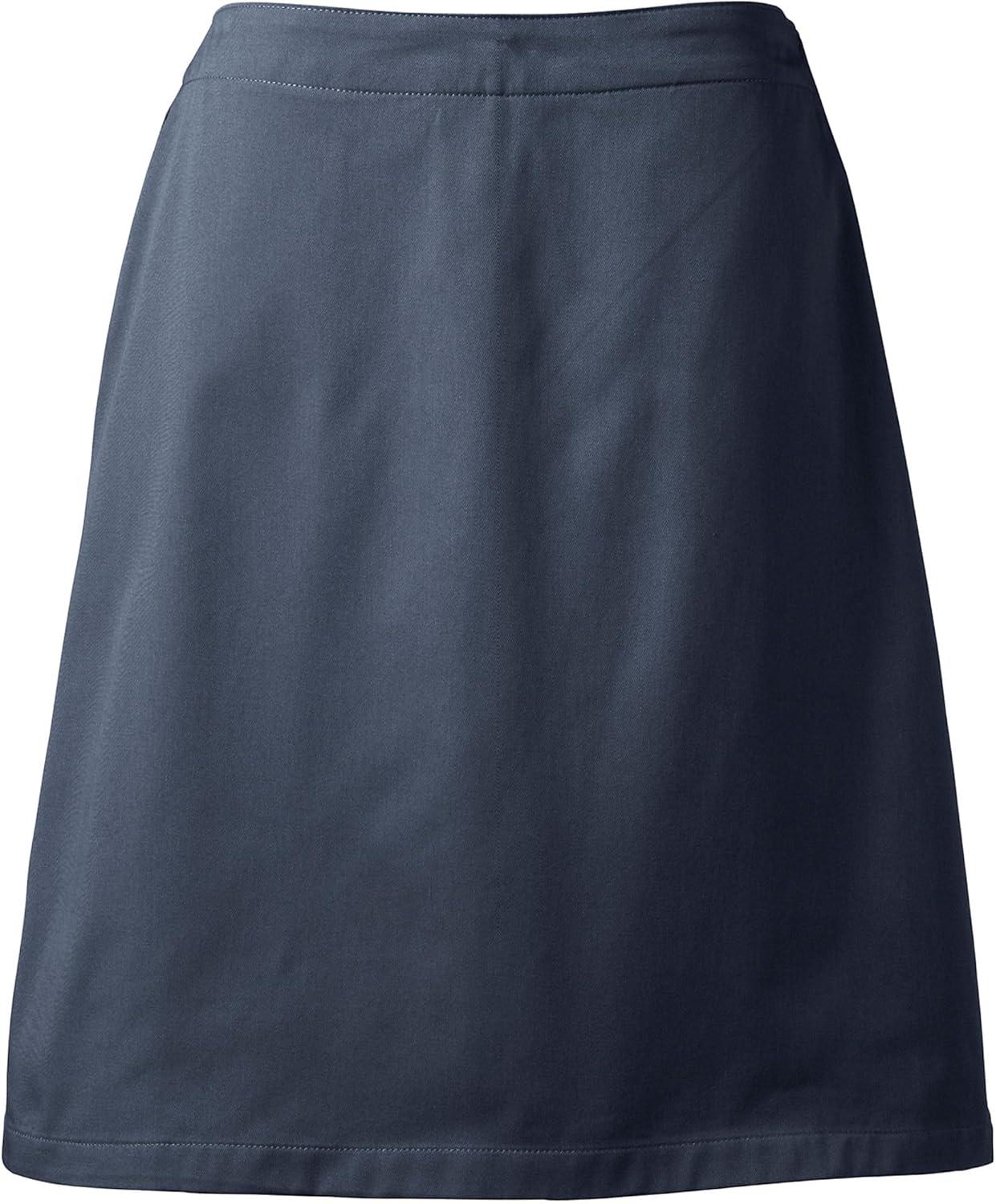 imageLands End School Uniform Young Womens Blend Chino Skort Top of KneeClassic Navy