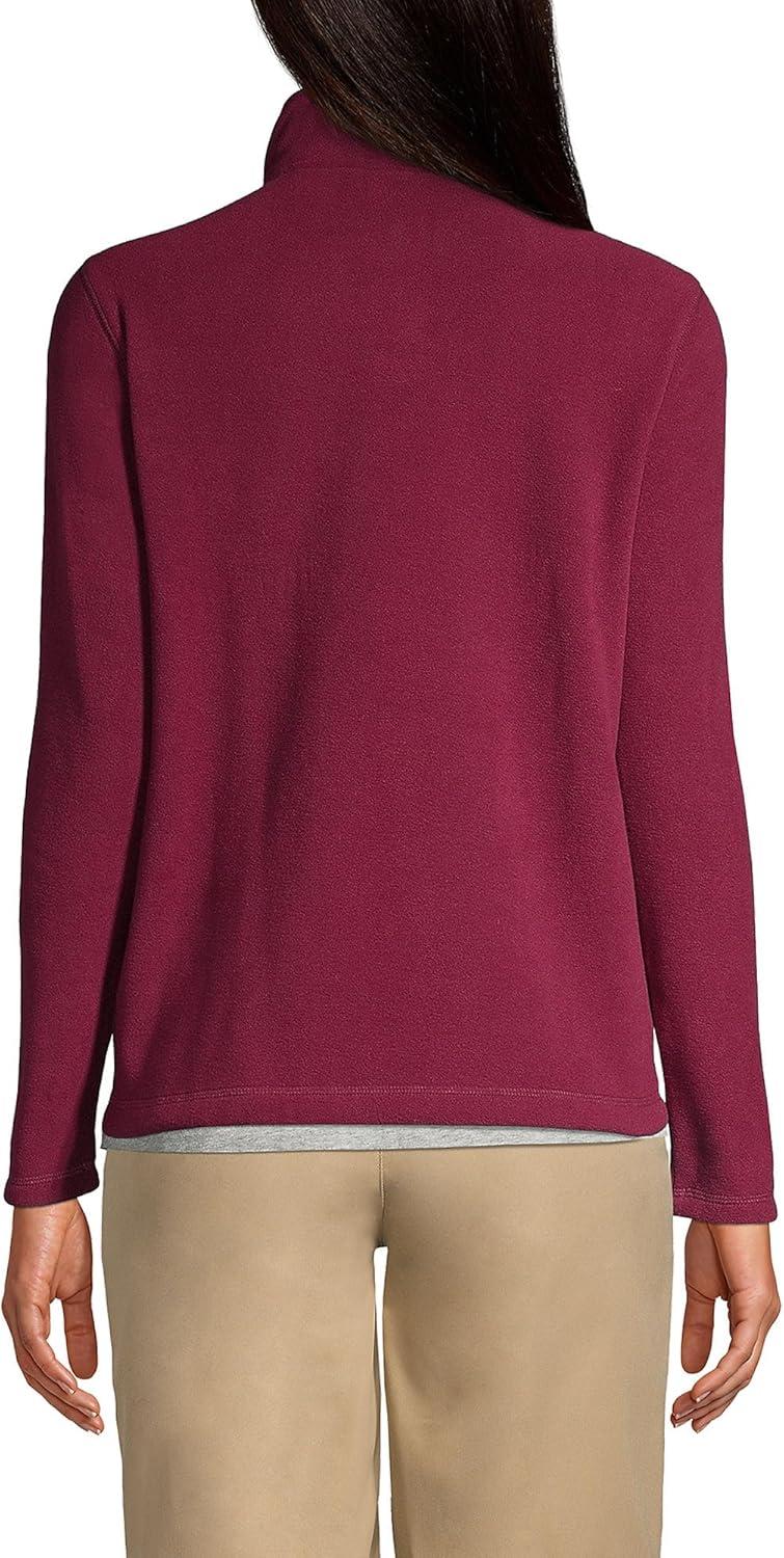 imageLands End School Uniform Young Womens Lightweight Fleece Quarter Zip PulloverBurgundy