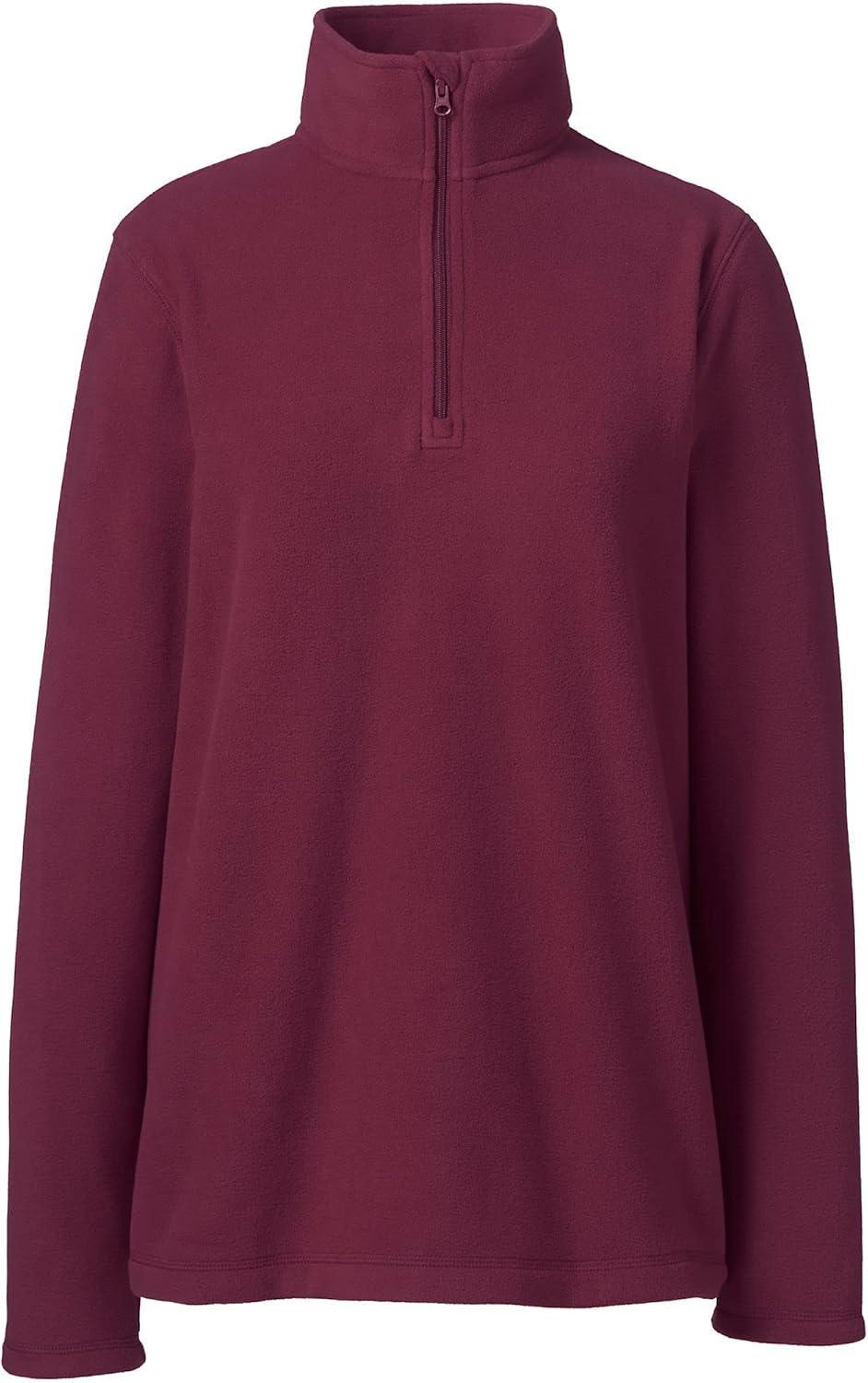 imageLands End School Uniform Young Womens Lightweight Fleece Quarter Zip PulloverBurgundy