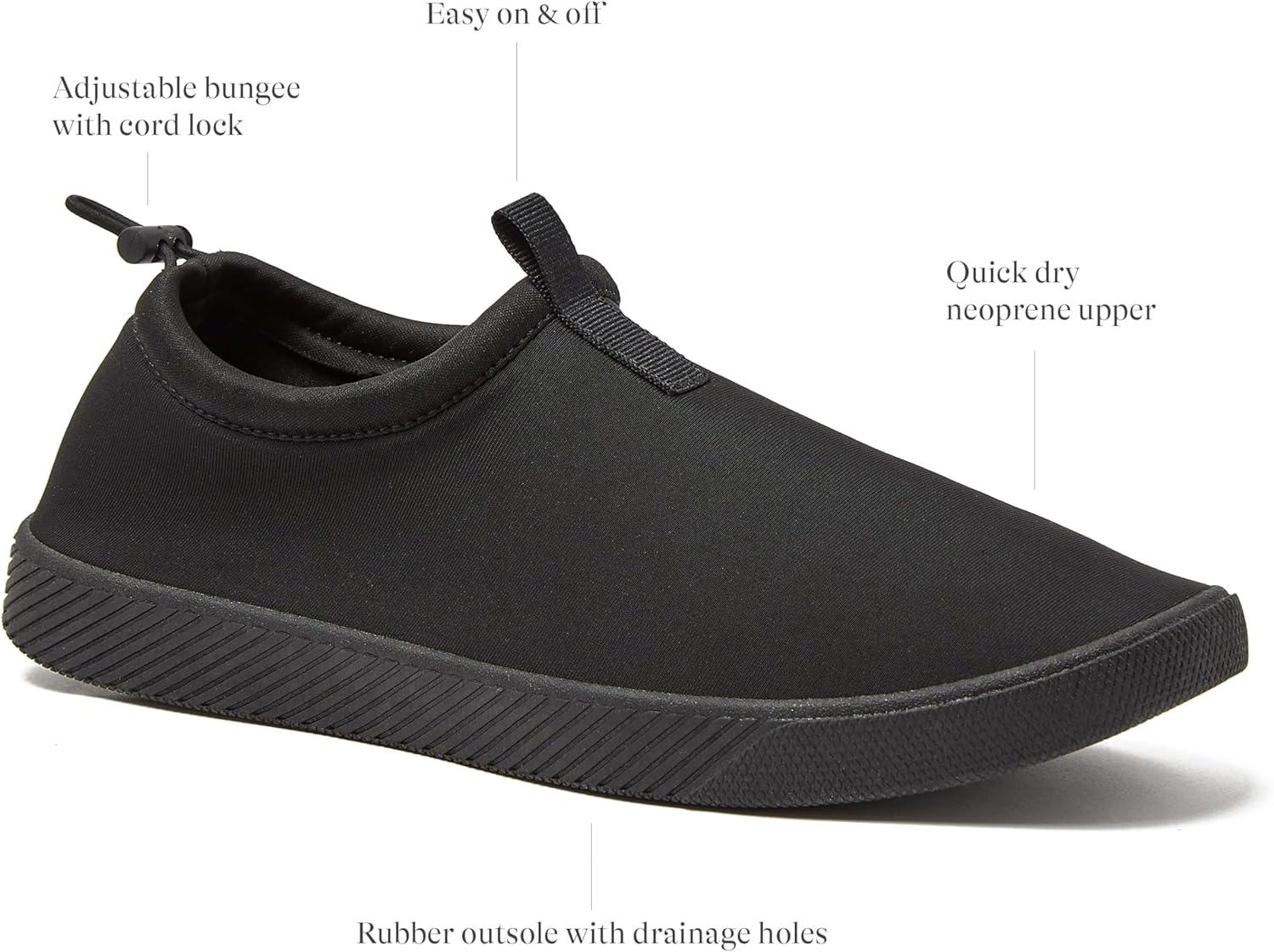 imageLands End Slip On Water Shoes Men Quick Dry Neoprene Sport Mens Water Shoes for Beach Pool or River with Drainage Holes Navy Blue or Black Size 715 Aqua Swim Shoes for MenBlack