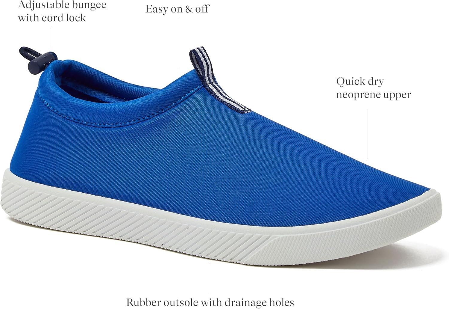 imageLands End Slip On Water Shoes for Women Quick Dry Neoprene Sport Womens Water Shoes with Drainage Holes for Beach or Pool Pink Blue or Black Swim Shoes Women Adult Size 612 Aqua SocksEvening Cobalt