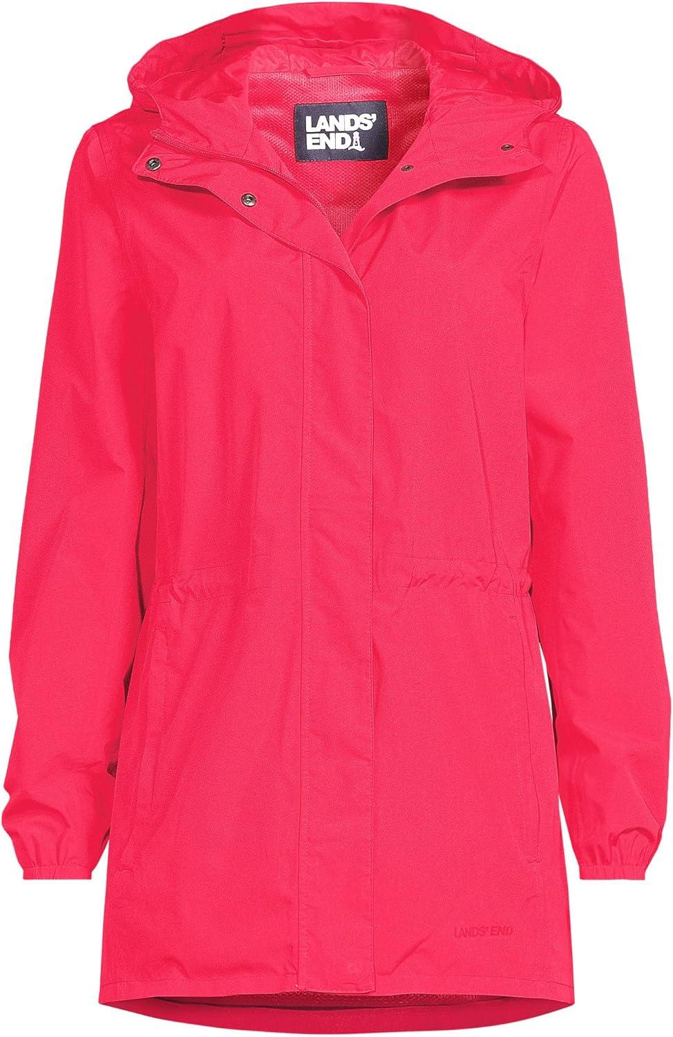 imageLands End Squall Packable Waterproof RaincoatCoral Rose