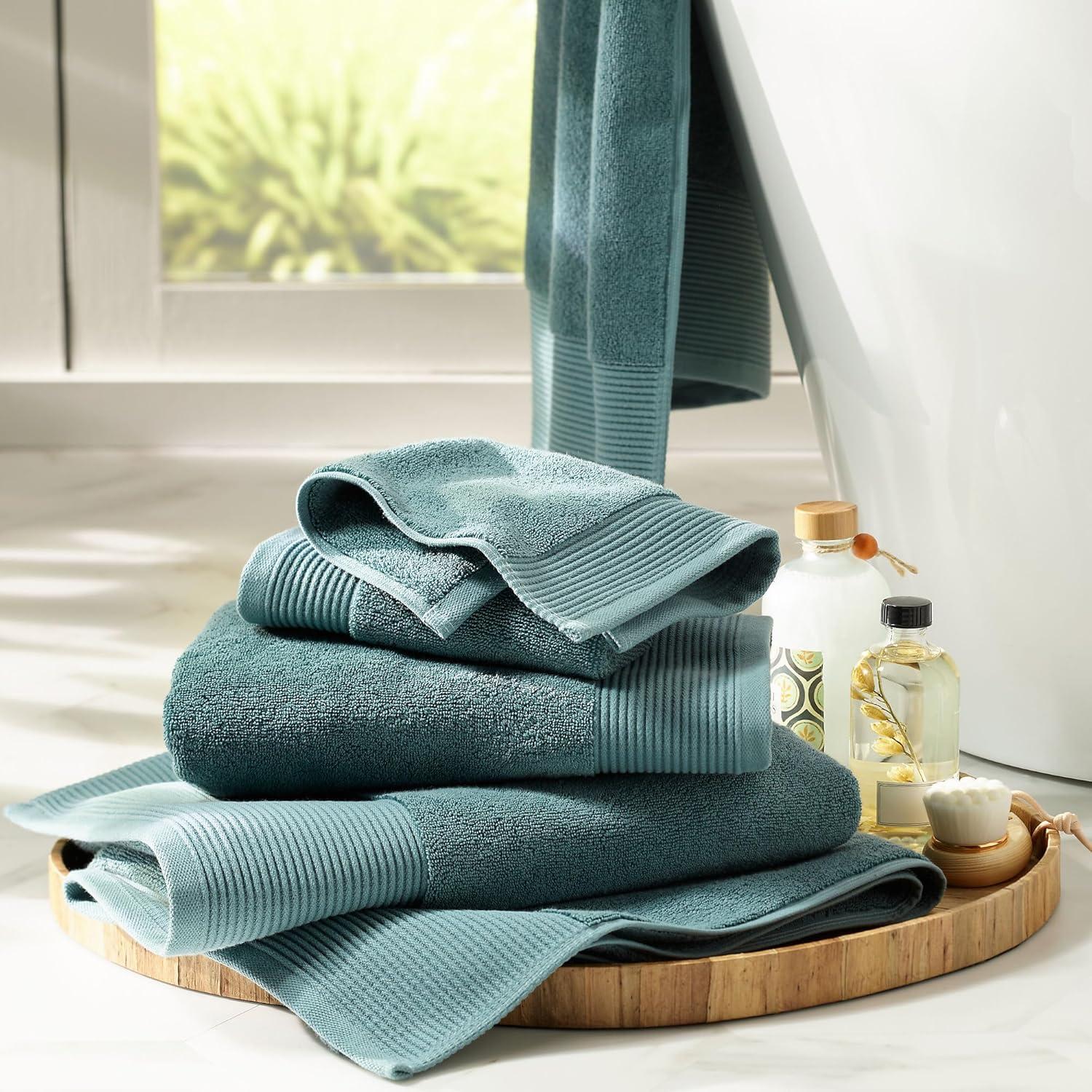 imageLands End Turkish Luxe Towel Classic Khaki Washcloth SetTourmaline