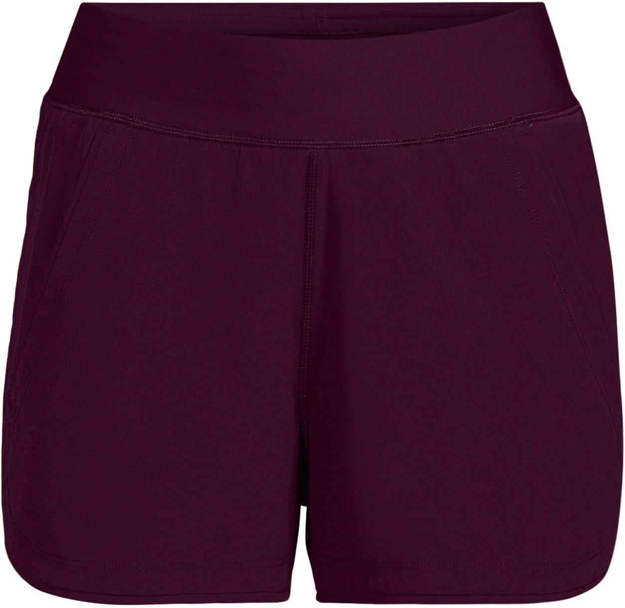 imageLands End Womens 3quot Quick Dry Elastic Waist Board Shorts Swim Coverup Shorts with PantyDark Wine
