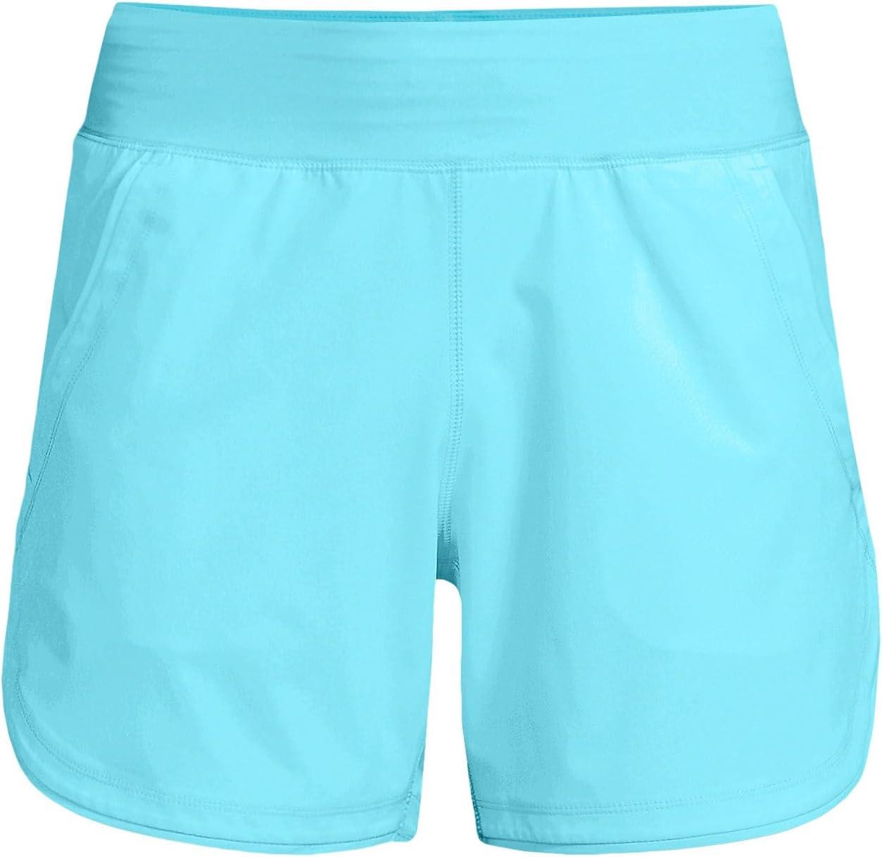 imageLands End Womens 5quot Quick Dry Elastic Waist Board Shorts Swim Coverup Shorts with PantyRiver Mist