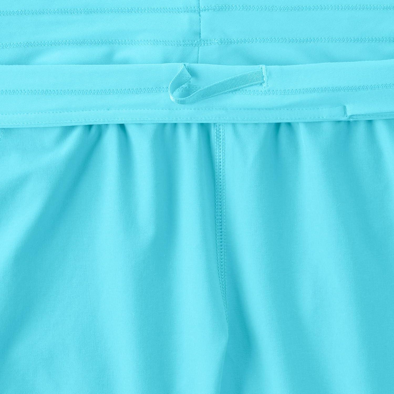 imageLands End Womens 5quot Quick Dry Elastic Waist Board Shorts Swim Coverup Shorts with PantyRiver Mist