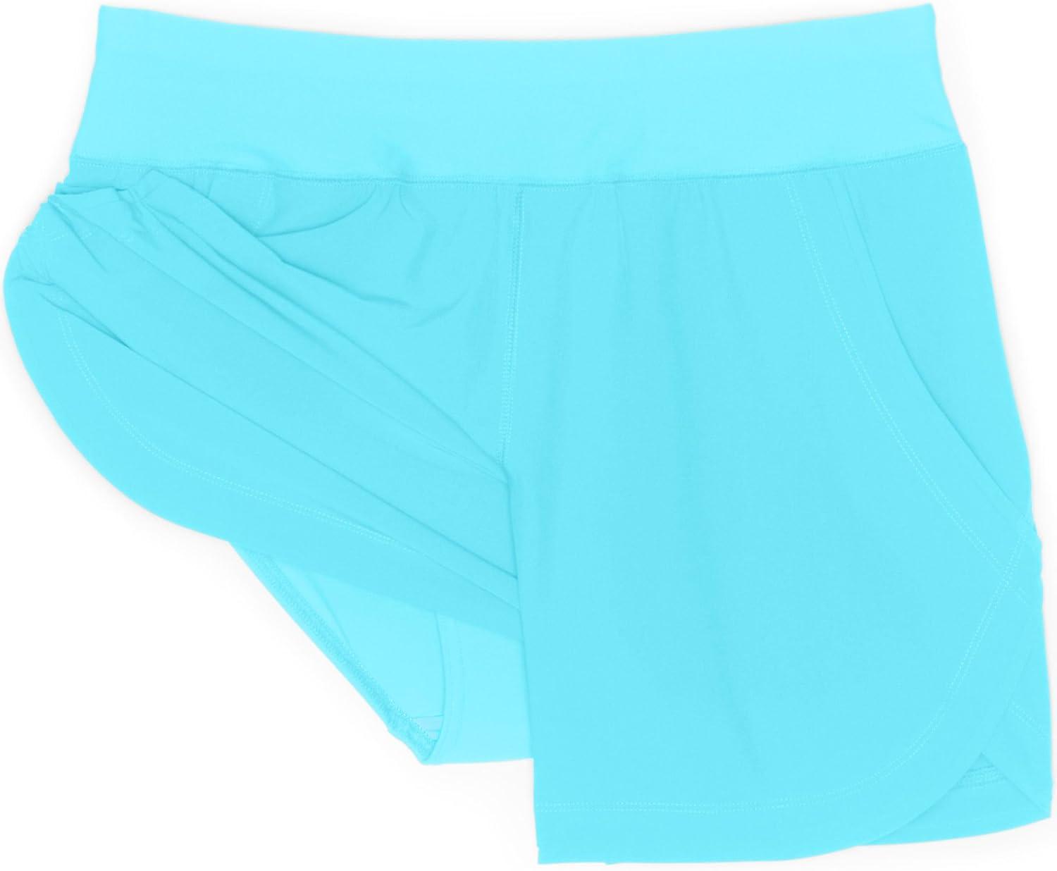 imageLands End Womens 5quot Quick Dry Elastic Waist Board Shorts Swim Coverup Shorts with PantyRiver Mist