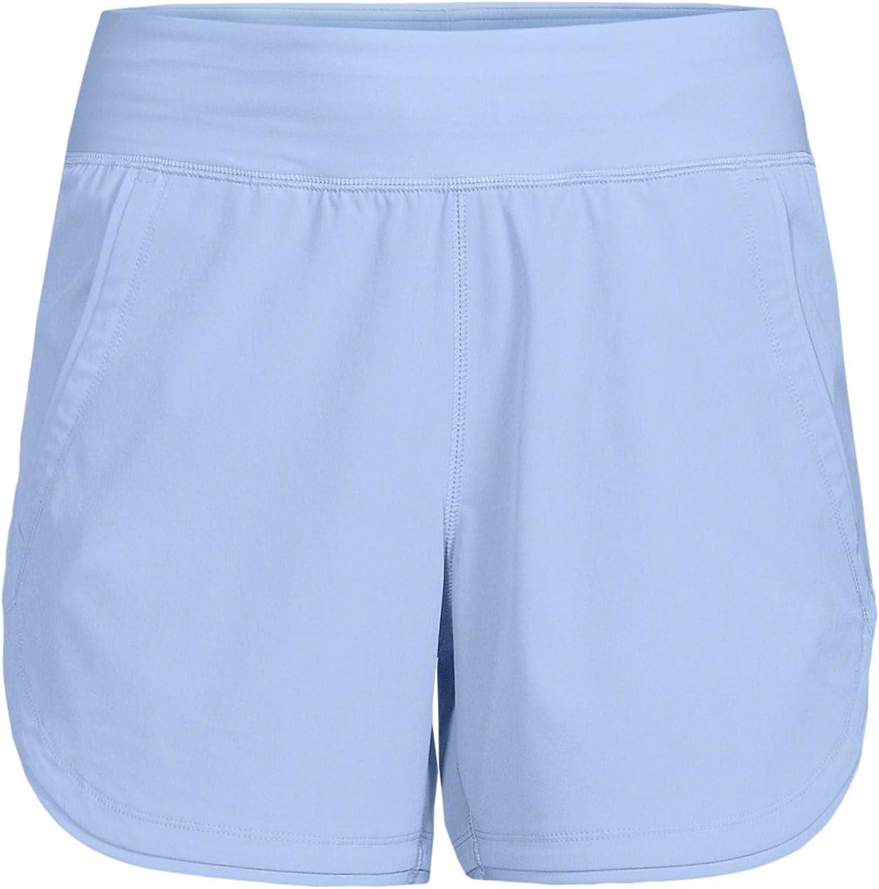 imageLands End Womens 5quot Quick Dry Elastic Waist Board Shorts Swim Coverup Shorts with PantySoft Cloud Blue