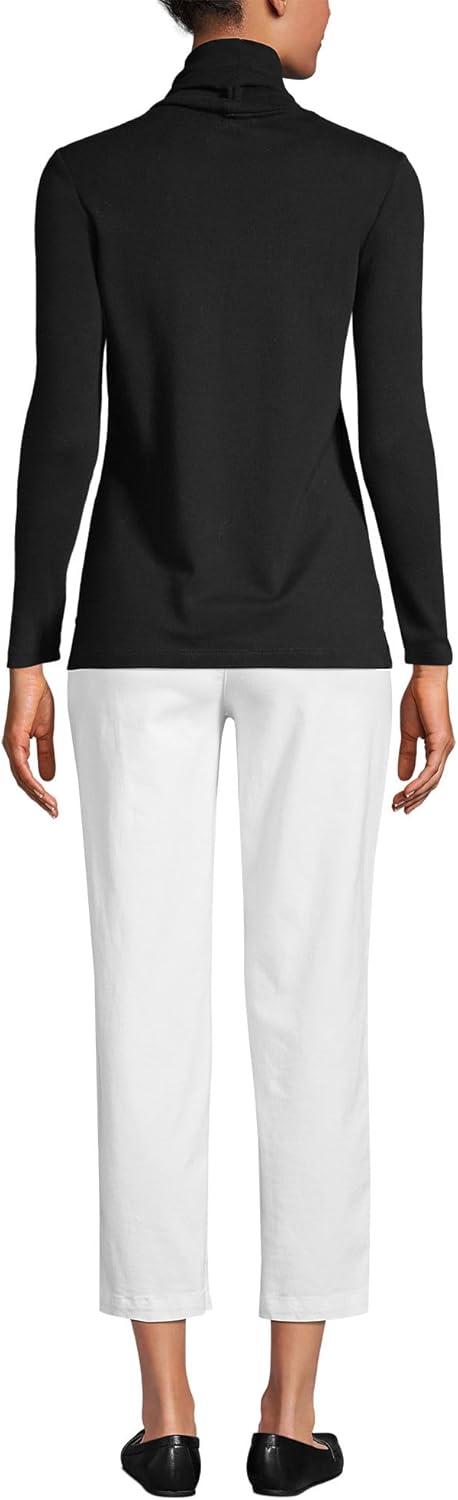 imageLands End Womens AmericanGrown Supima Cotton Fitted Long Sleeve TurtleneckBlack