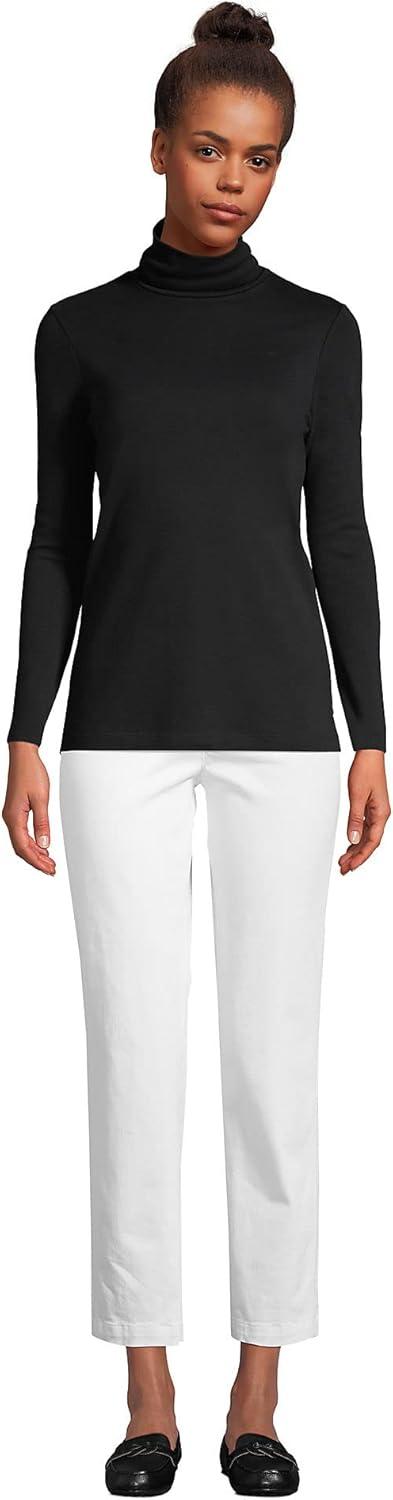 imageLands End Womens AmericanGrown Supima Cotton Fitted Long Sleeve TurtleneckBlack