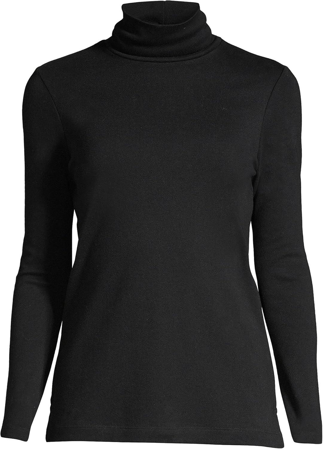 imageLands End Womens AmericanGrown Supima Cotton Fitted Long Sleeve TurtleneckBlack