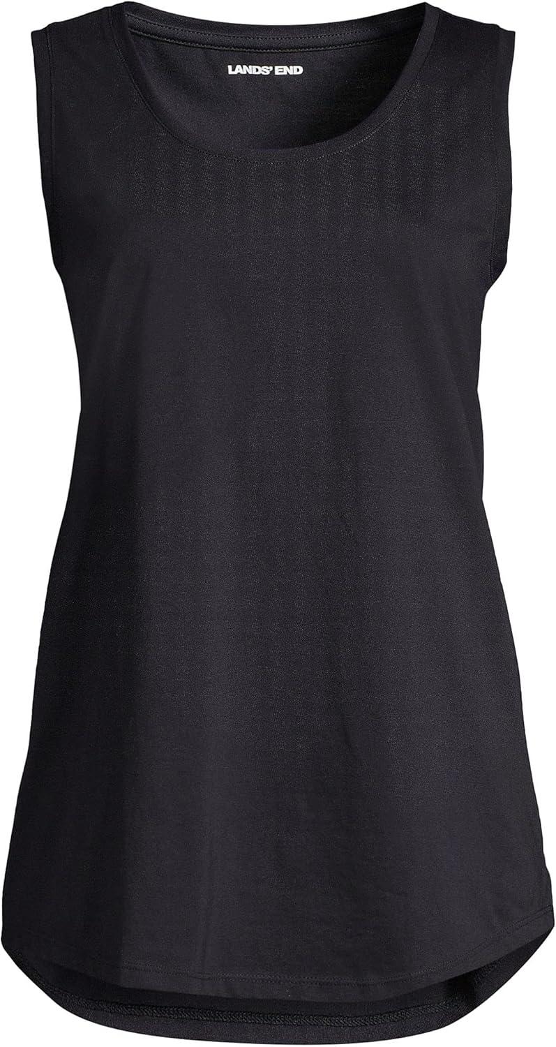 imageLands End Womens AmericanGrown Supima Cotton Tunic Tank TopBlack