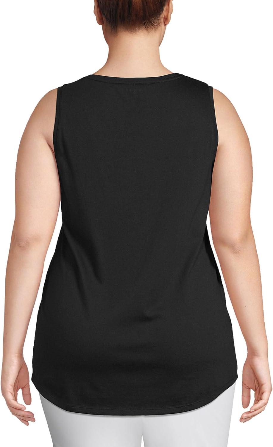 imageLands End Womens AmericanGrown Supima Cotton Tunic Tank TopBlack