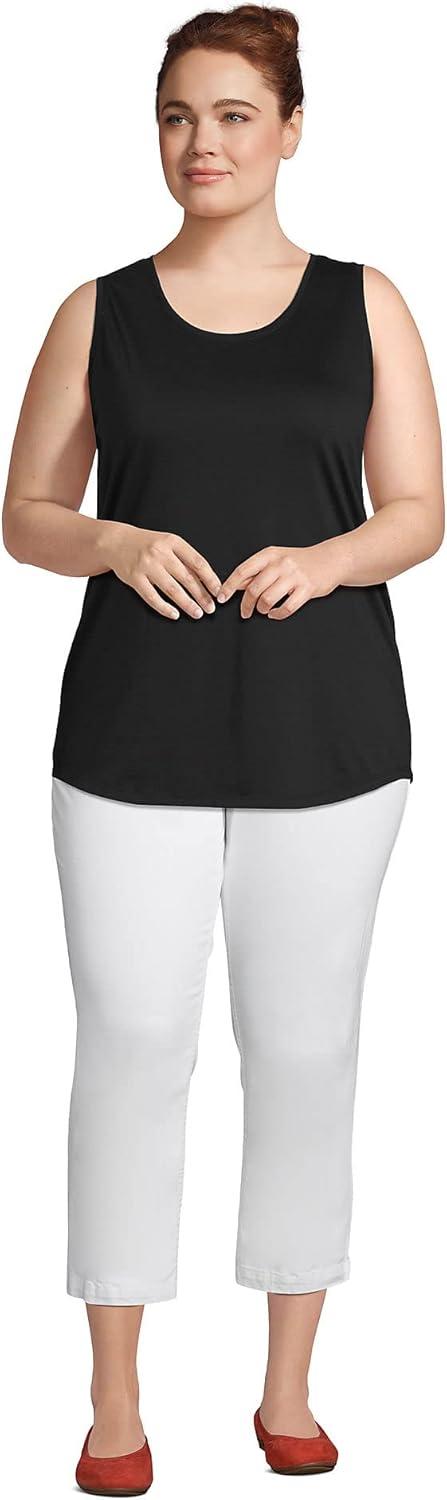 imageLands End Womens AmericanGrown Supima Cotton Tunic Tank TopBlack