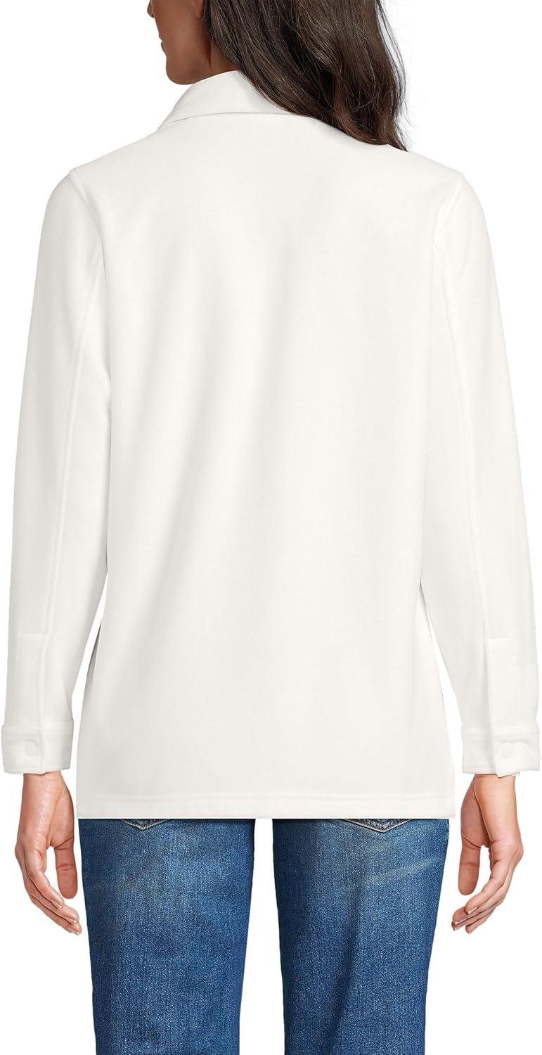 imageLands End Womens Anyweather Fleece Shirt JacketIvory