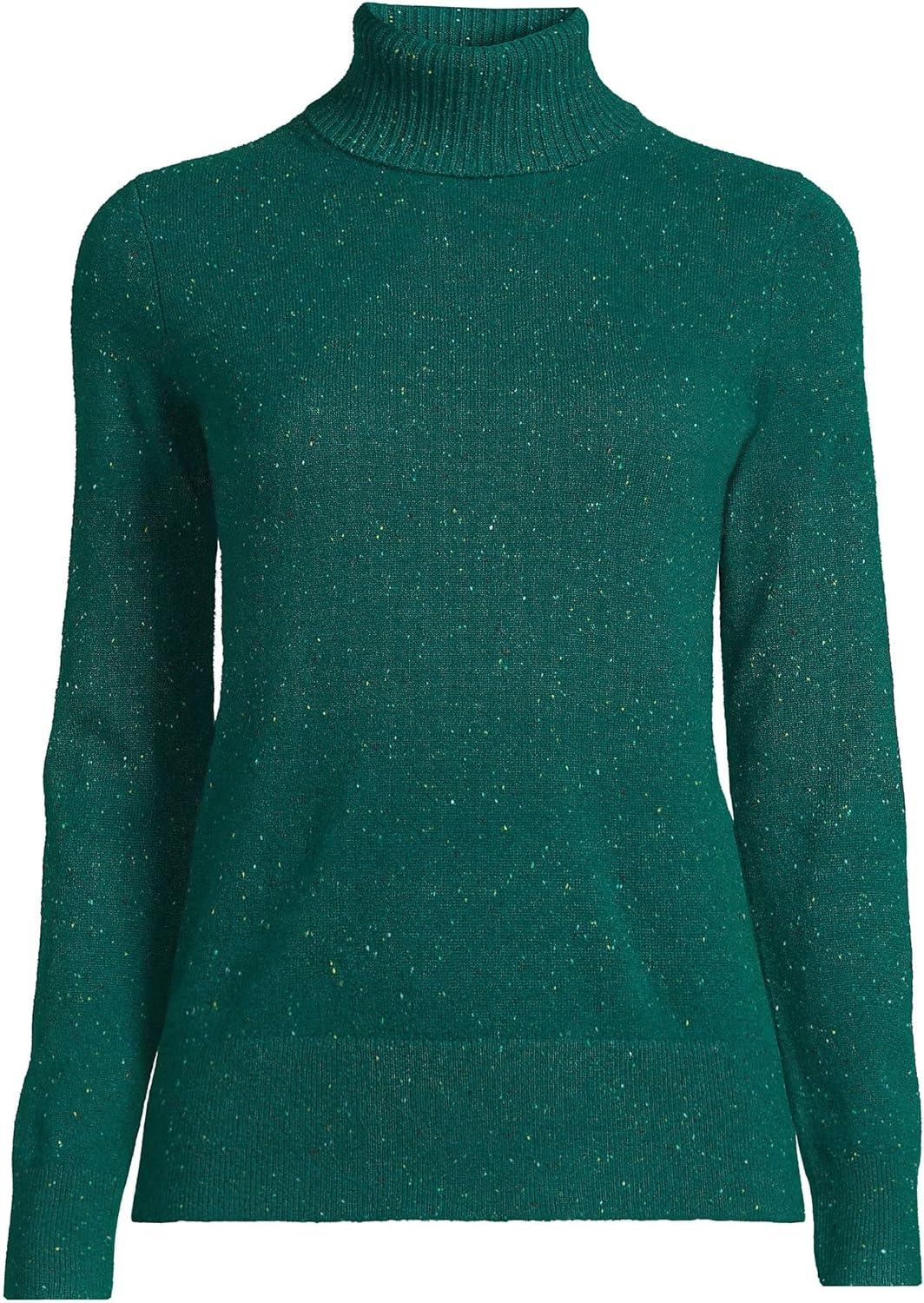 imageLands End Womens Cashmere Turtleneck SweaterBright Evergreen