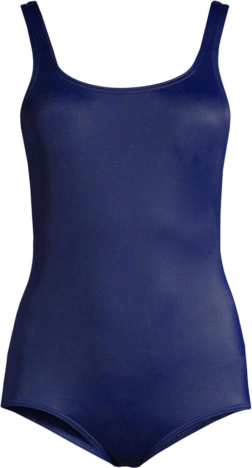 imageLands End Womens Chlorine Resistant Soft Cup Tugless Sporty One Piece SwimsuitDeep Sea Navy