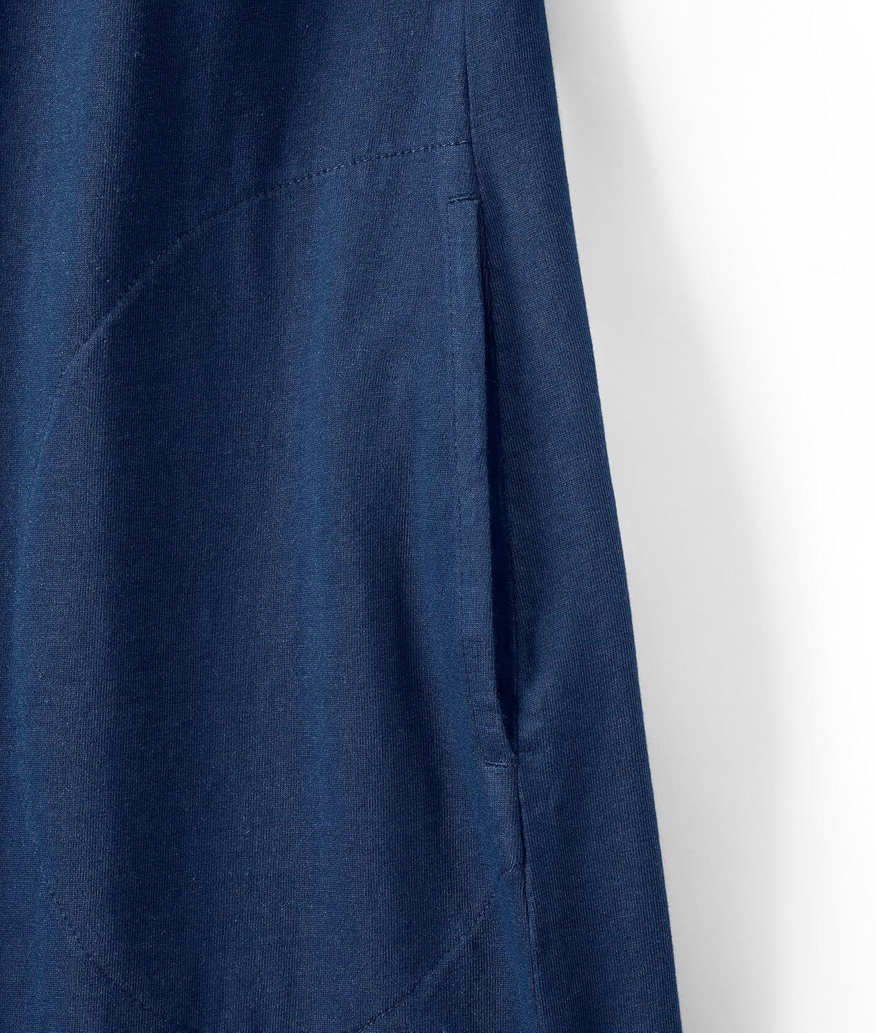 imageLands End Womens Cotton Jersey Notch Neck Dress with SoutacheDeep Sea NavyWhite