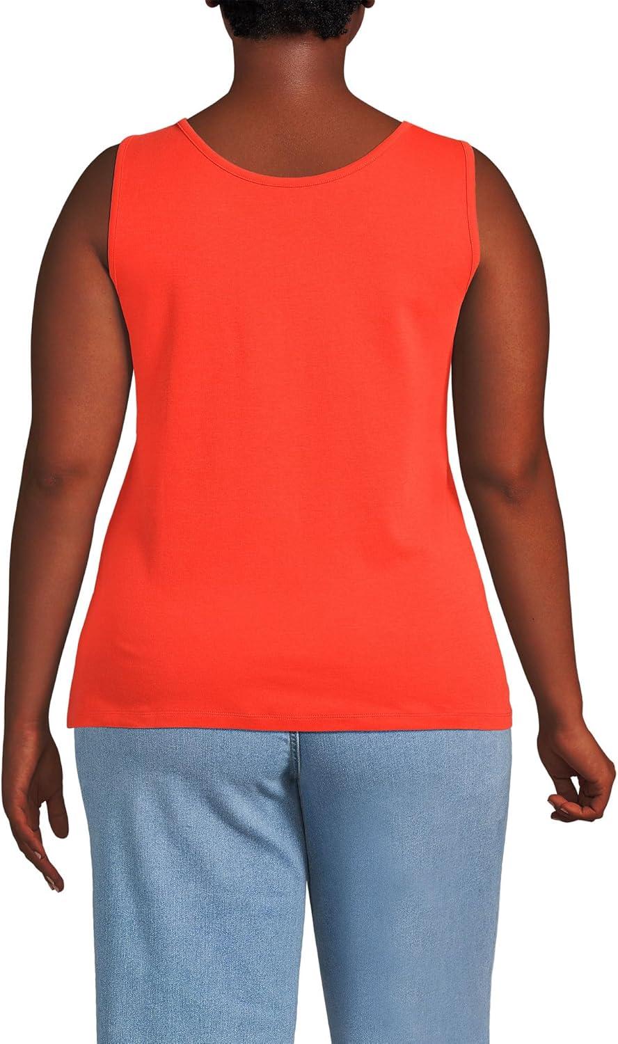 imageLands End Womens Cotton Tank TopRich Persimmon