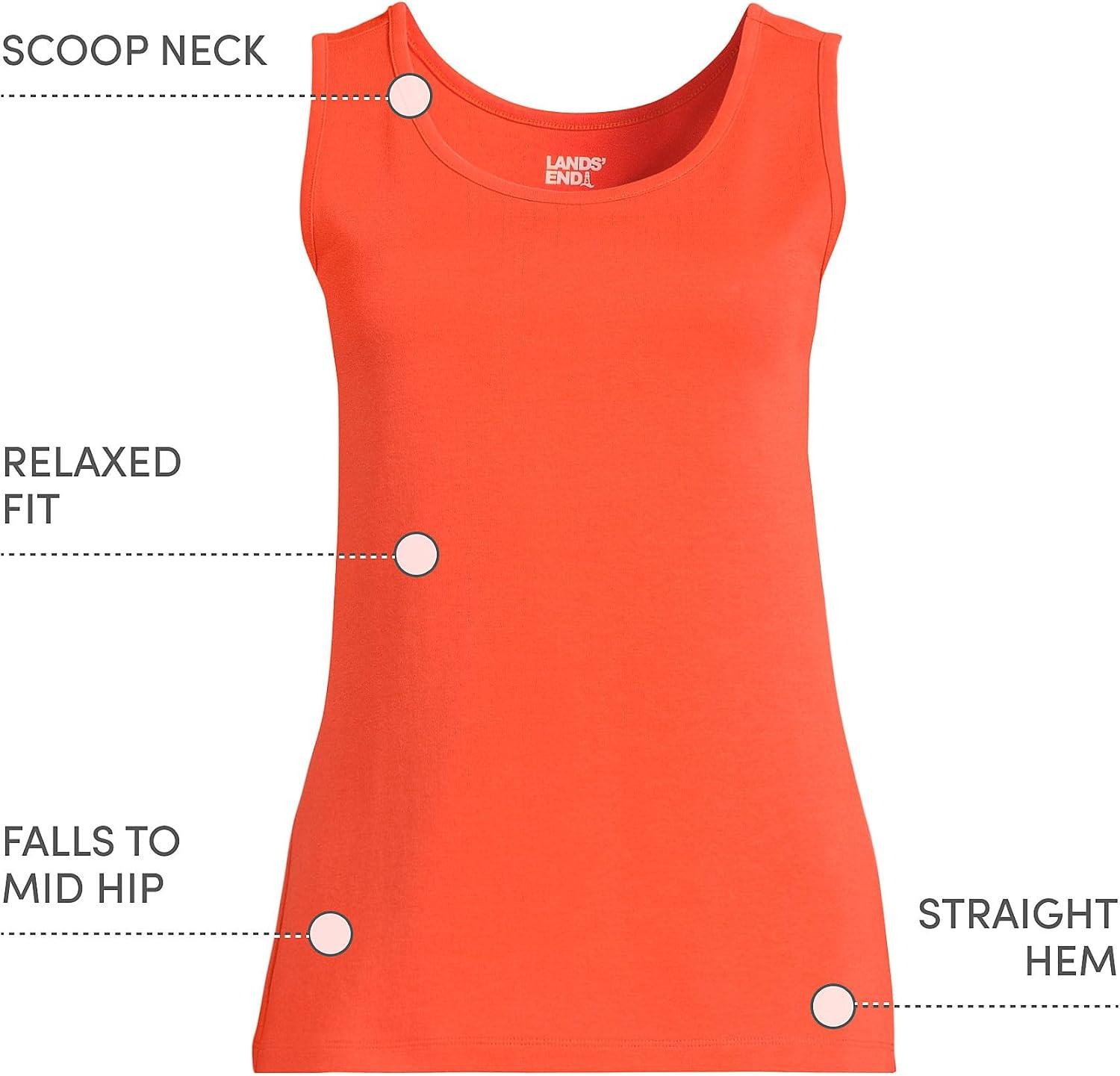 imageLands End Womens Cotton Tank TopRich Persimmon