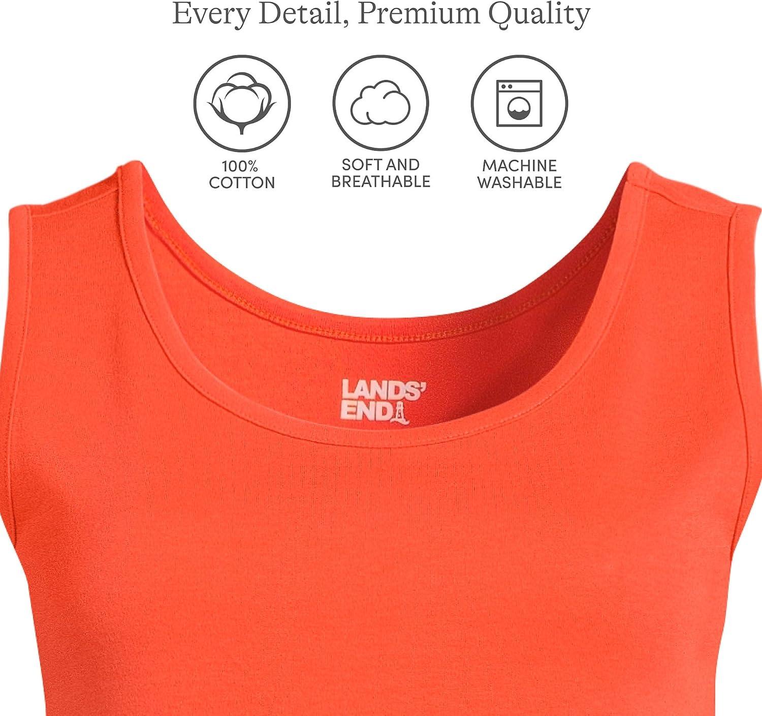 imageLands End Womens Cotton Tank TopRich Persimmon