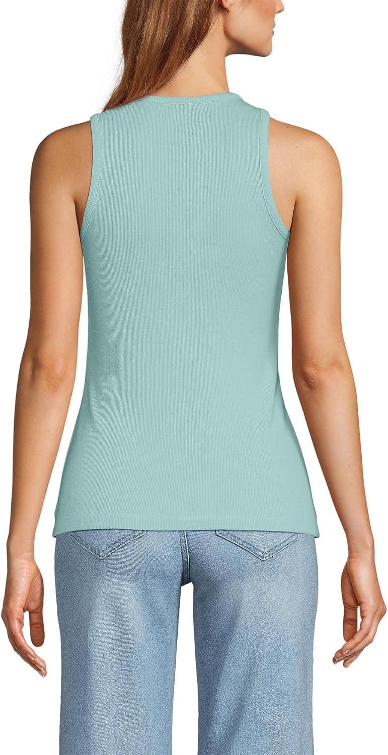 imageLands End Womens Drapey Rib Skimming Tank Top ShirtMisty Aqua