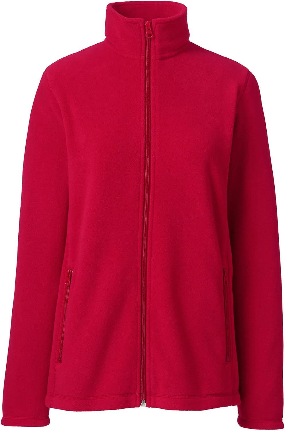 imageLands End Womens FullZip MidWeight Fleece JacketRed