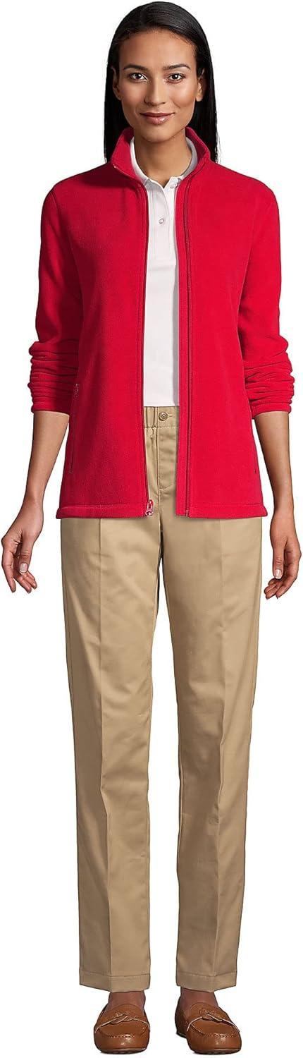 imageLands End Womens FullZip MidWeight Fleece JacketRed