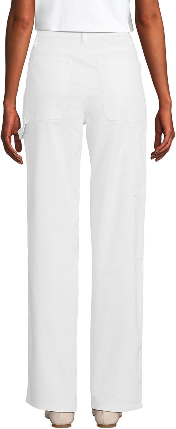 imageLands End Womens Herringbone Chino High Rise Utility PantsWhite
