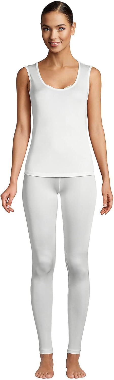 imageLands End Womens Petite Silk Interlock Thermal Long Underwear Base Layer Tank TopIvory