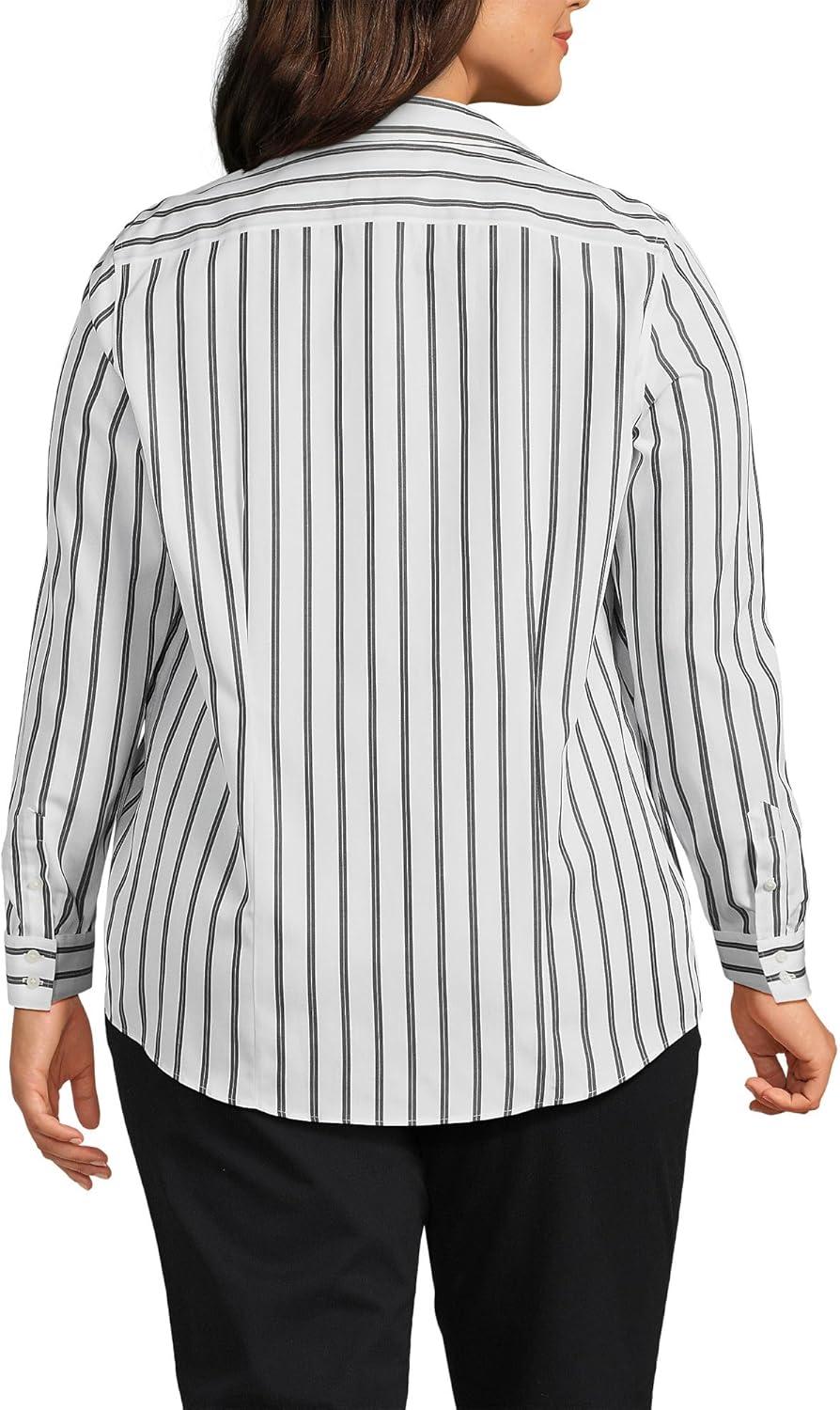 imageLands End Womens Pinwale Cord Long Sleeve ShirtBlack Dual Stripe