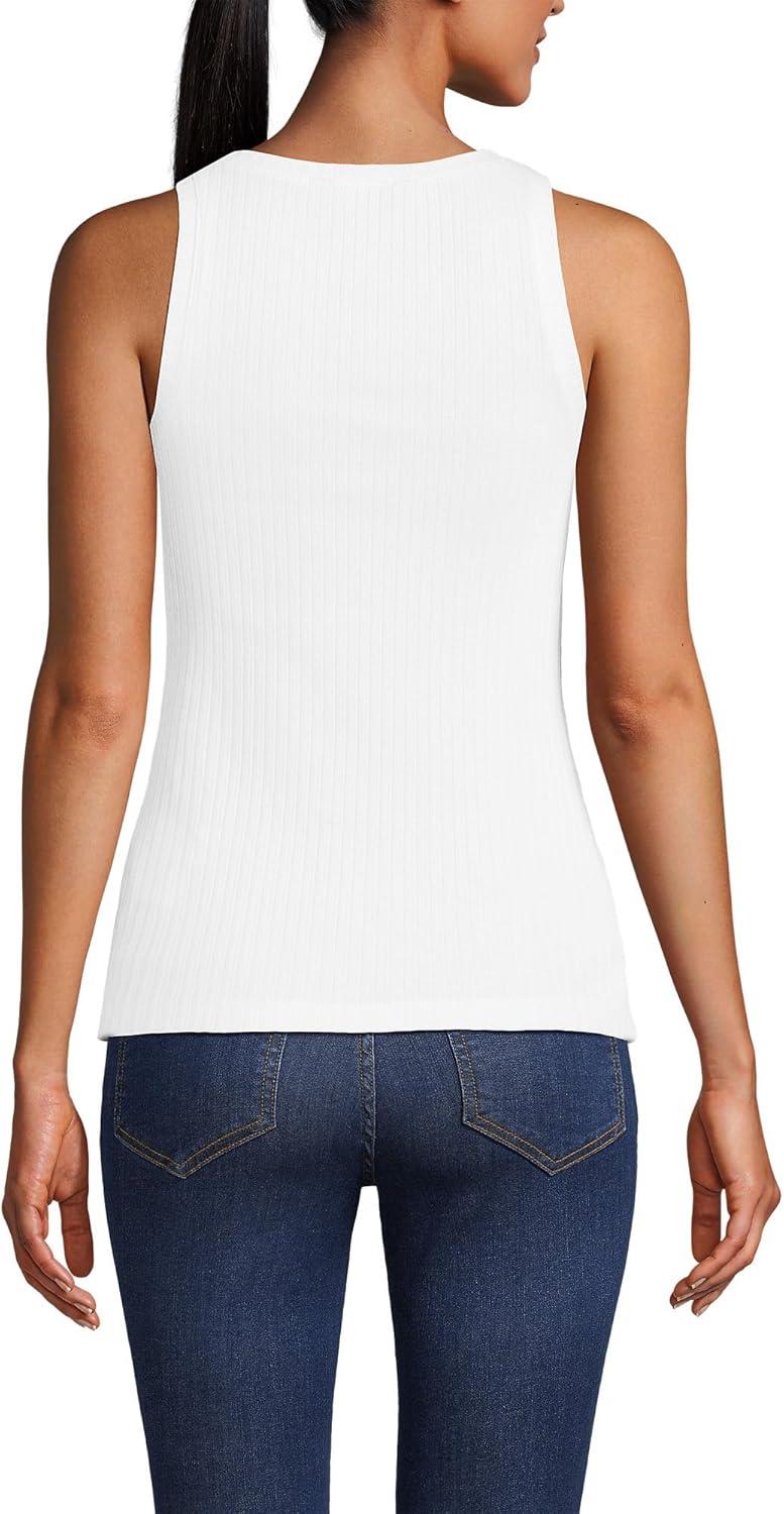 imageLands End Womens Pointelle Rib UNeck TankWhite