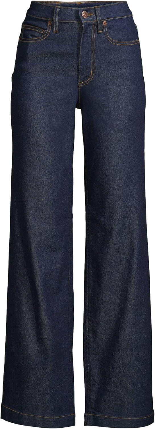 imageLands End Womens Recover High Rise Wide Leg JeansRiver Rinse
