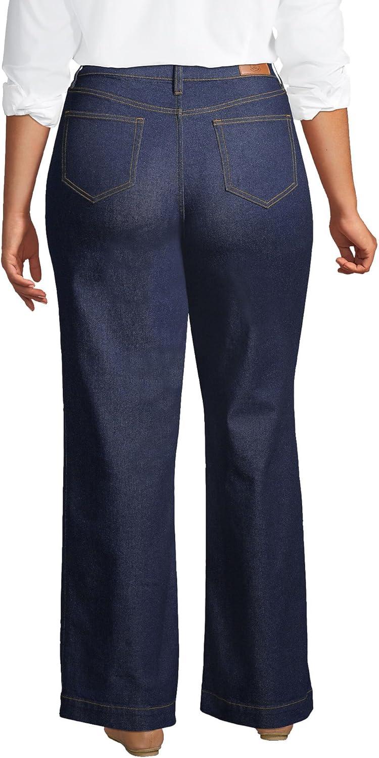 imageLands End Womens Recover High Rise Wide Leg JeansRiver Rinse
