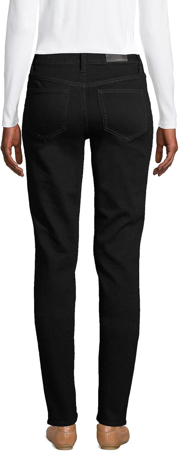 imageLands End Womens Recover Mid Rise Straight Leg Blue JeansBlack