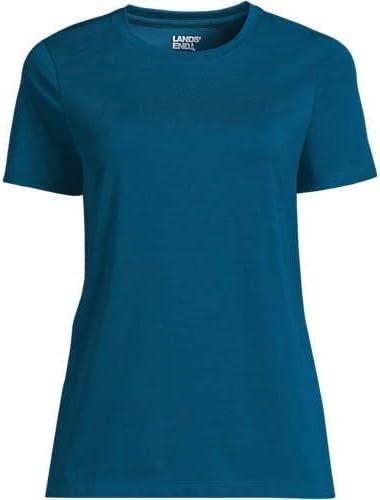 imageLands End Womens Relaxed AmericanGrown Supima Cotton Crew Neck TShirtBaltic Teal