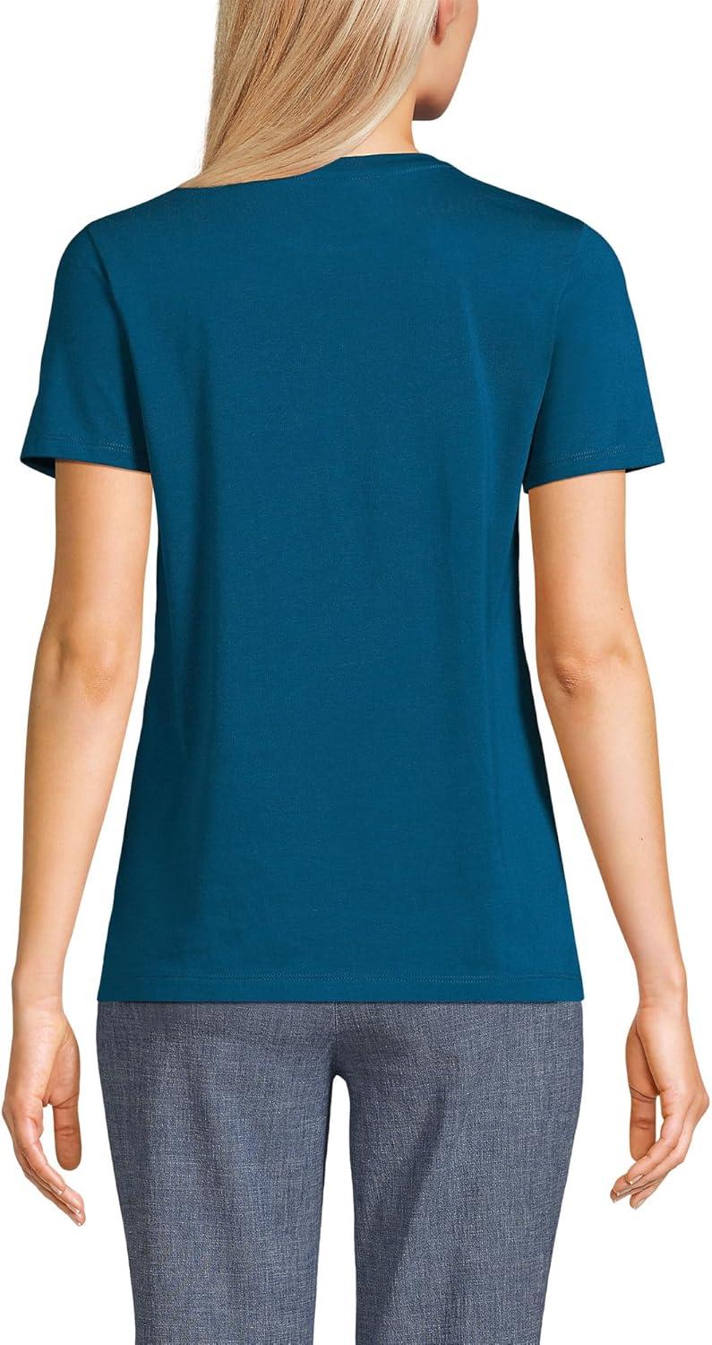 imageLands End Womens Relaxed AmericanGrown Supima Cotton Crew Neck TShirtBaltic Teal