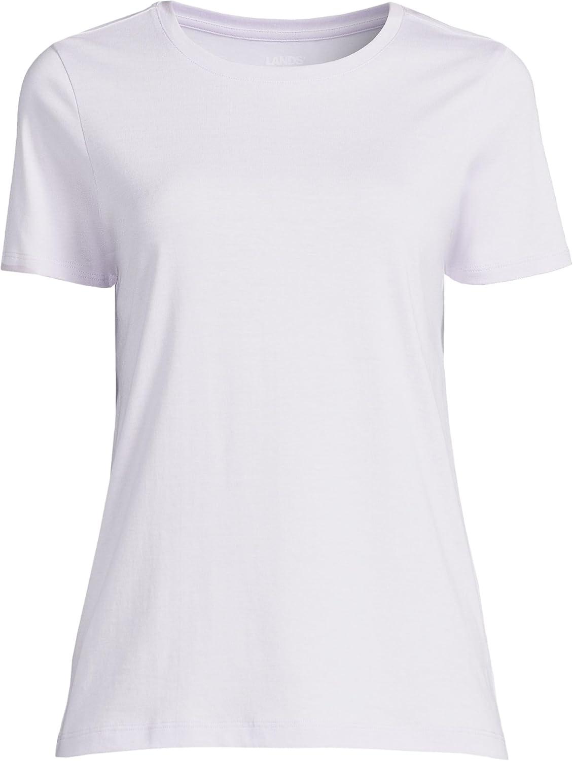 imageLands End Womens Relaxed AmericanGrown Supima Cotton Crew Neck TShirtPale Lilac Frost