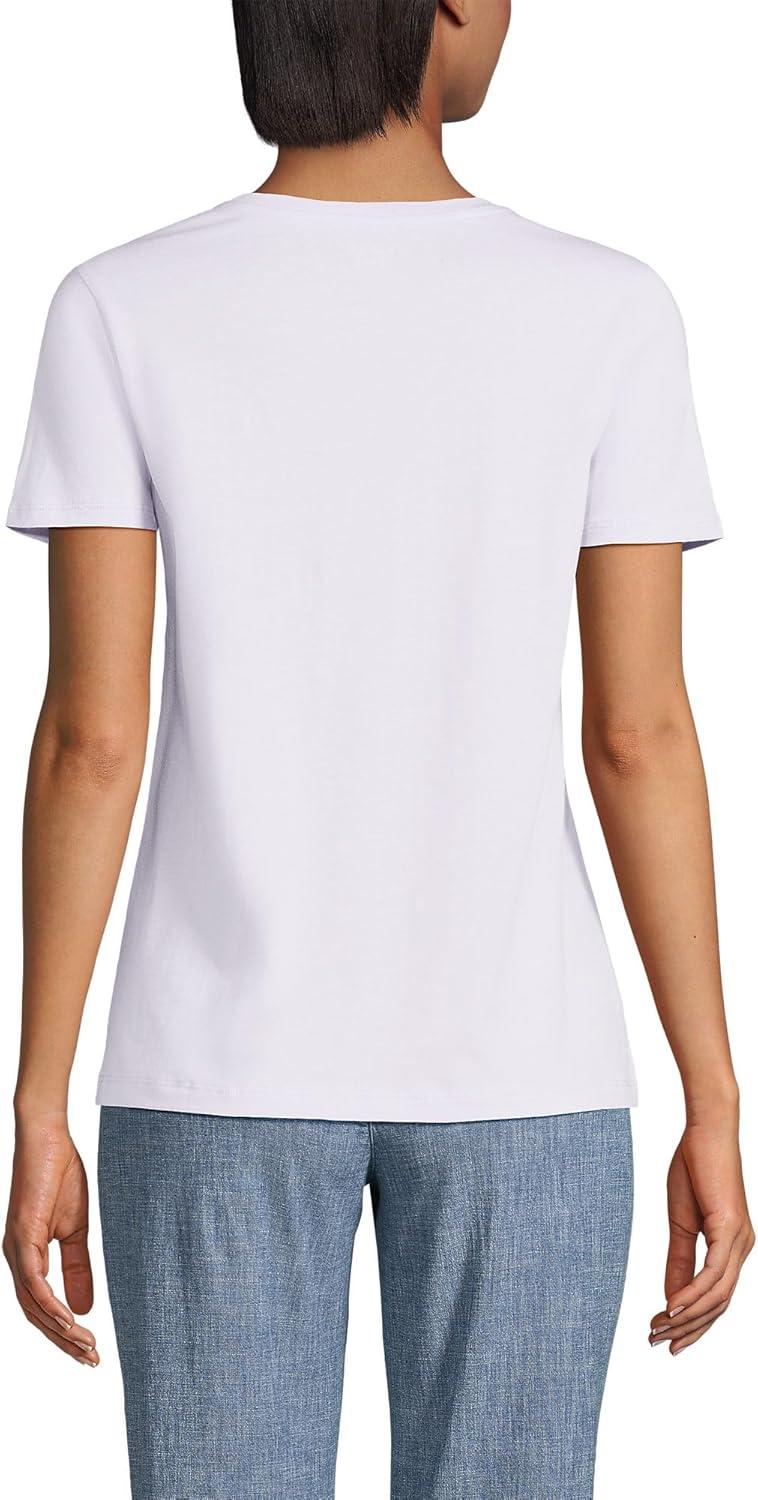 imageLands End Womens Relaxed AmericanGrown Supima Cotton Crew Neck TShirtPale Lilac Frost