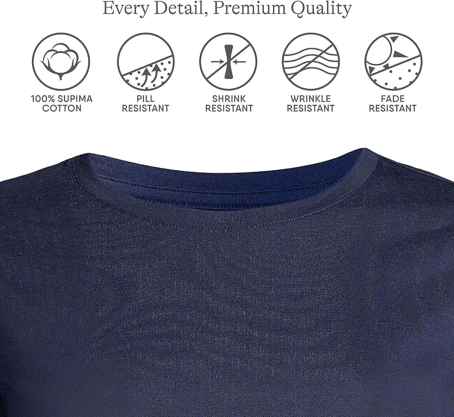 imageLands End Womens Relaxed AmericanGrown Supima Cotton Long Sleeve Crew Neck TShirtRadiant Navy